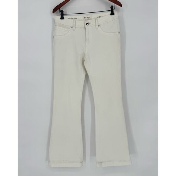 DL1961 Joy Flare Jeans in Milk High Rise Smart Denim Sz 30 Hippie 70s Bohemian - Picture 1 of 9